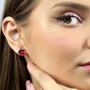 Pink Tourmaline Earrings · Gold Filled Trillion Earrings · Geometrical Gem Earrings · Vintage October Birthstone Earrings · Anniversary Gift