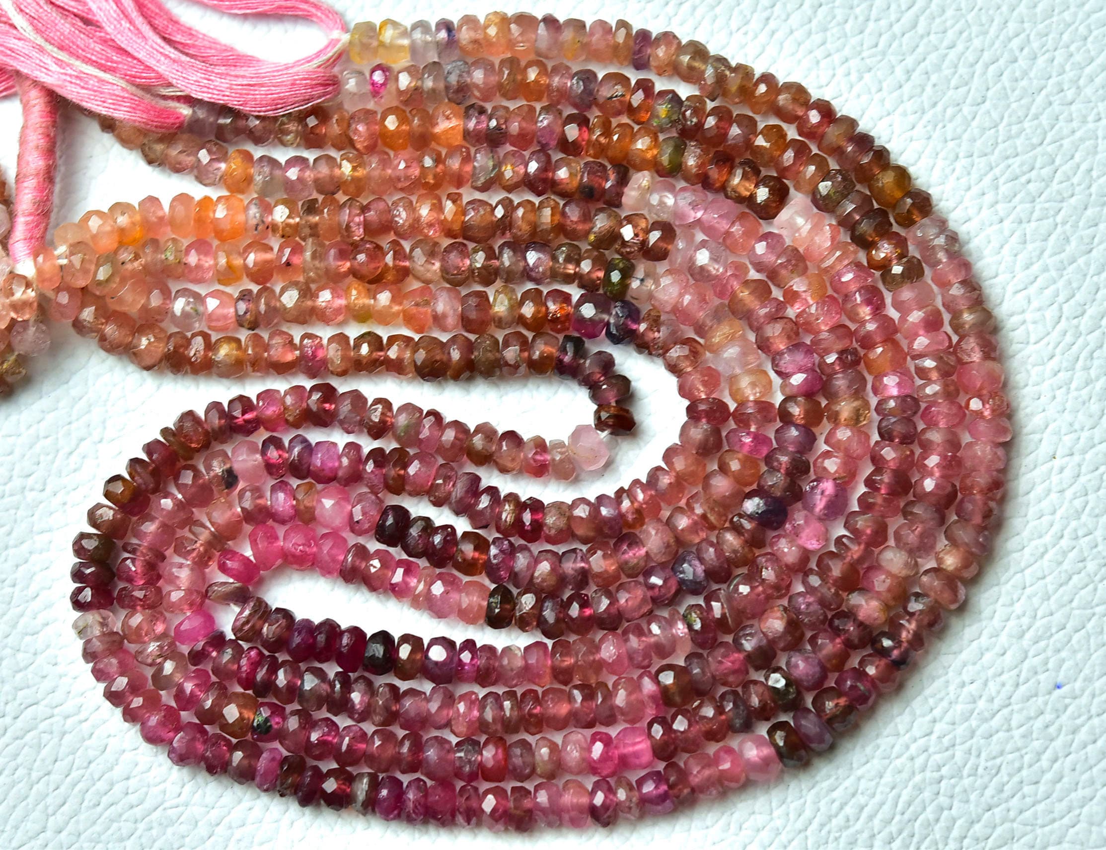 13 Inch Strand Natural Pink Tourmaline Rondelles 4mm To 5mm Faceted Rondelles Beads Gemstone Beads Superb Tourmaline Beads Jewelry No4266