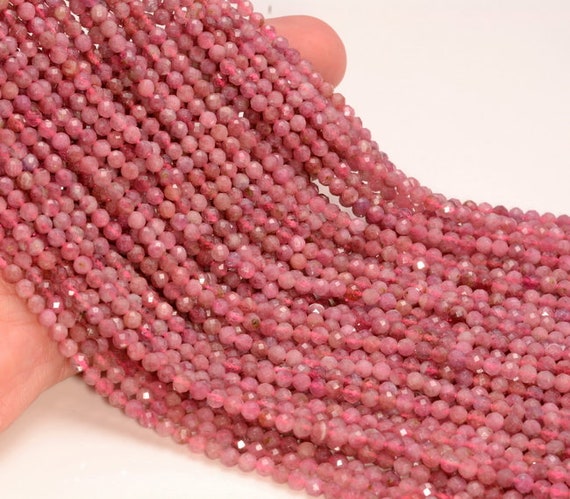 2mm Pink Tourmaline Gemstone Rubylite Grade Aaa Micro Faceted Round Loose Beads 15.5 Inch Full Strand Lot 1,2,6,12 And 50 (80007153-a244) 2mm Pink Tourmaline Gemstone Rubylite Grade Aaa Micro Faceted Round Loose Beads 15.5 Inch Full Strand Lot 1,2,6,12 And 50 (80007153-a244)