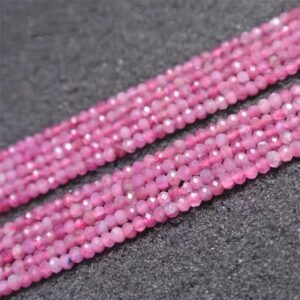 2×3mm 3×4mm Natural Pink Tourmaline Rondelle Faceted Small Size Beads, Tourmaline Rondelle Beads Wholesale Supply,15 Inches One Starand