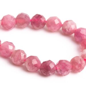 3-4MM Pink Tourmaline Beads Brazil Genuine Natural Gemstone Half Strand Faceted Round Loose Beads 7.5" Bulk Lot Options (107631h-2493)