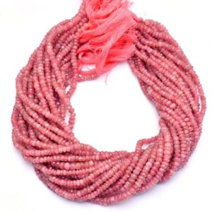 Pink Tourmaline 3mm-5mm Rondelle Faceted Beads, 13inch Strand