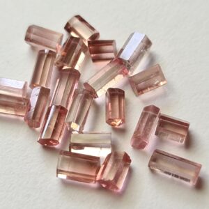 6.5-9mm Pink Tourmaline Faceted Sticks, Natural Sparkling Pink Tourmaline Fancy Faceted Sticks Loose, Tourmaline For Jewelry (2pcs To 4pcs)