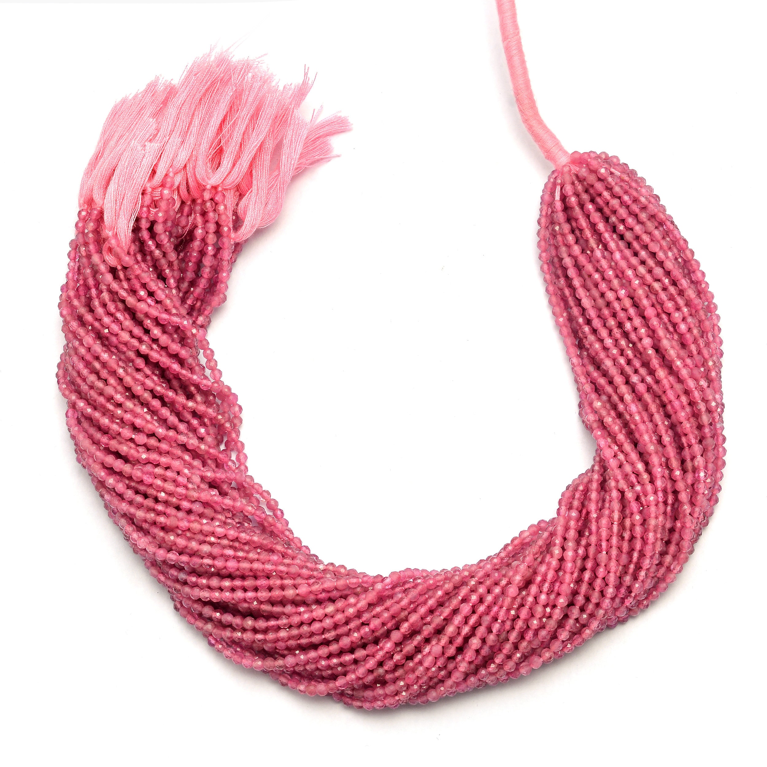 Aaa+ Pink Tourmaline Gemstone Beads, 3mm Faceted Rondelle, 13inch Strand