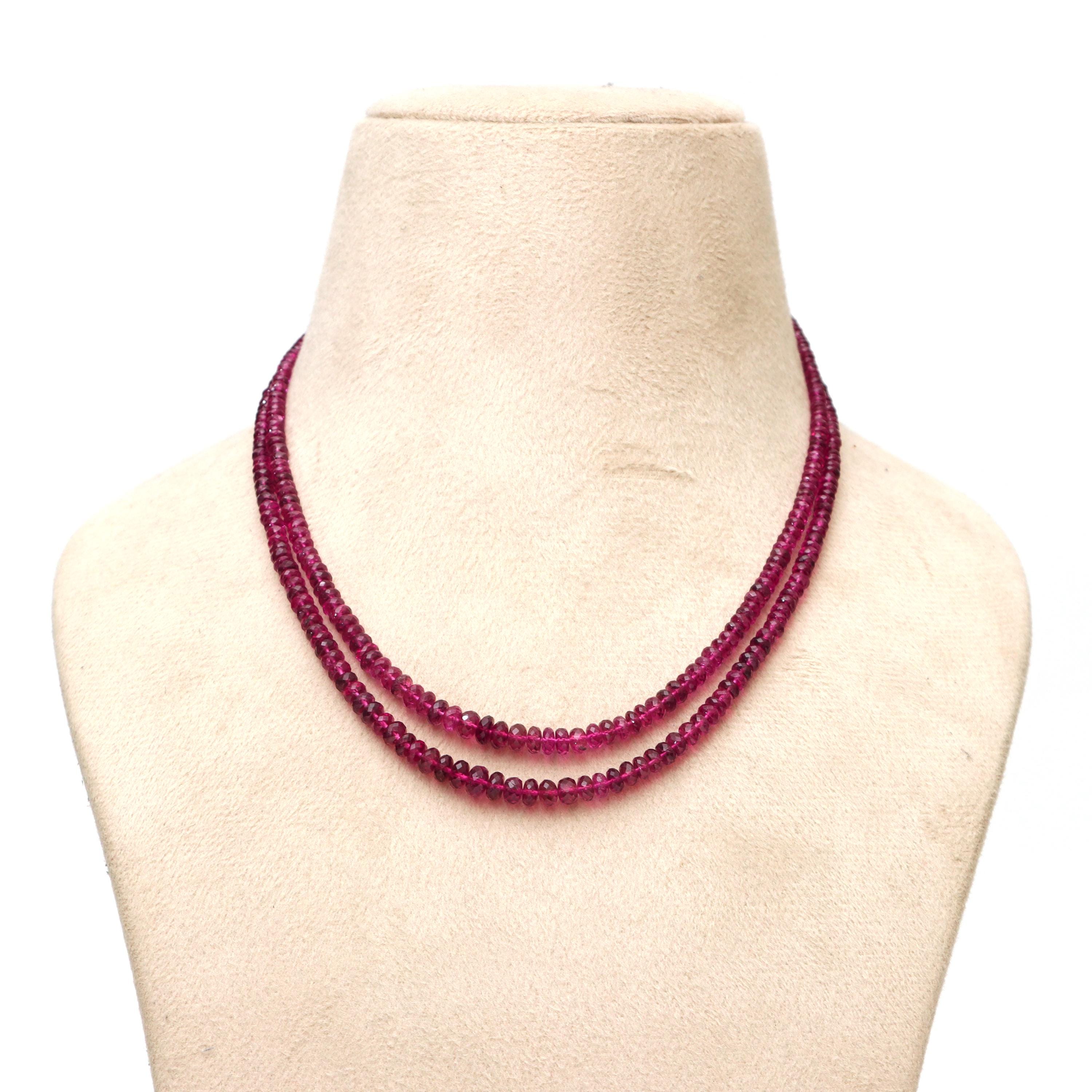 Aaa Quality Rubellite Tourmaline Faceted Beads, 3 Mm To 6.5 Mm, Pink Tourmaline Beads, Faceted Tourmaline Jewelry Making Gemstone, 18 Inches