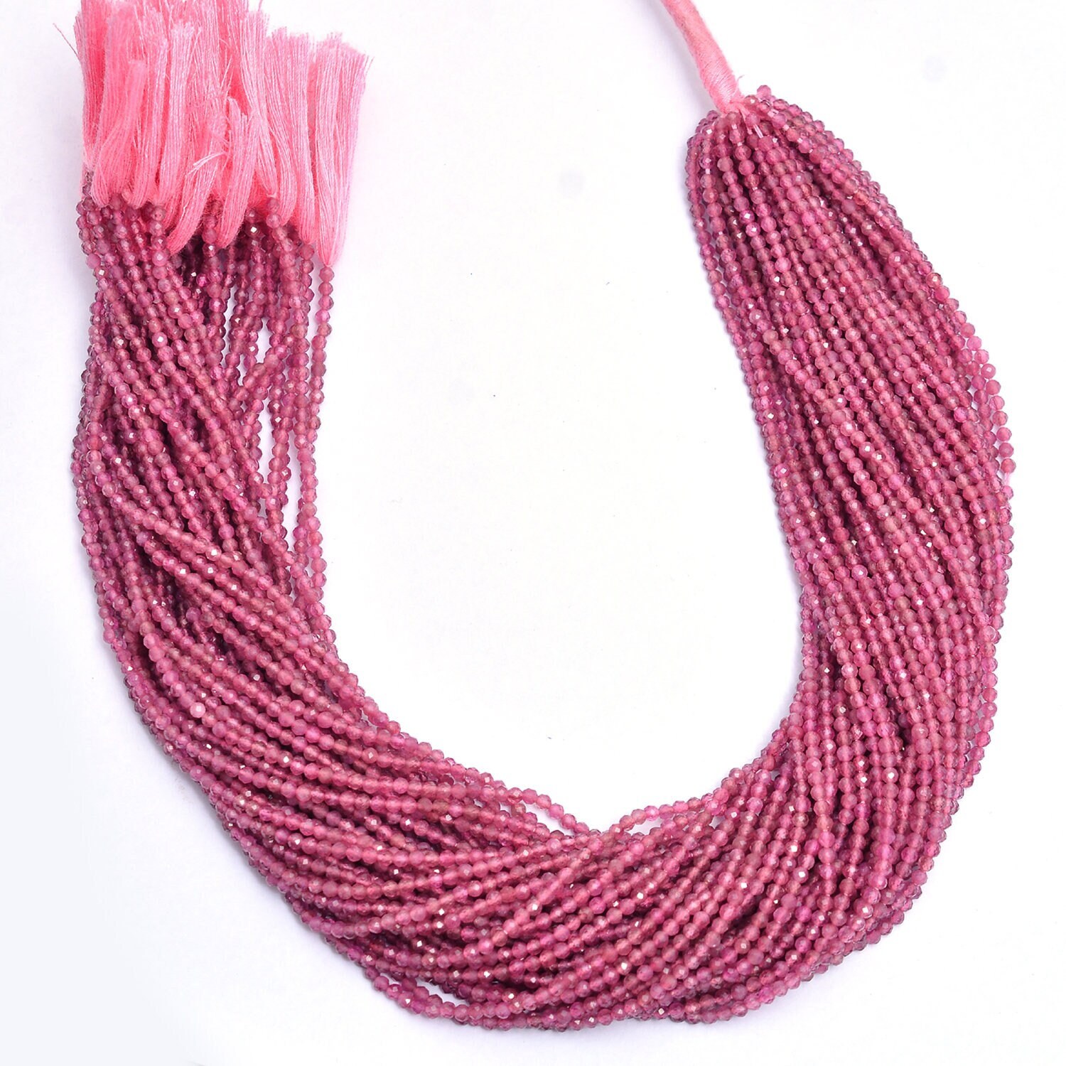 Pink Tourmaline Gemstone 2mm-3mm Faceted Rondelle Beads | 13" Strand | Natural Aaa+ Pink Tourmaline Semi Precious Gemstone Beads For Jewelry