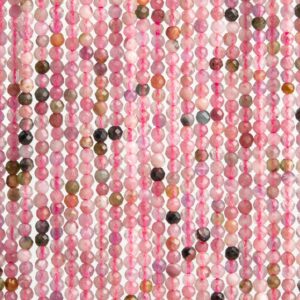 Genuine Natural Pink Tourmaline Loose Beads Grade Aa Faceted Round Shape 2mm