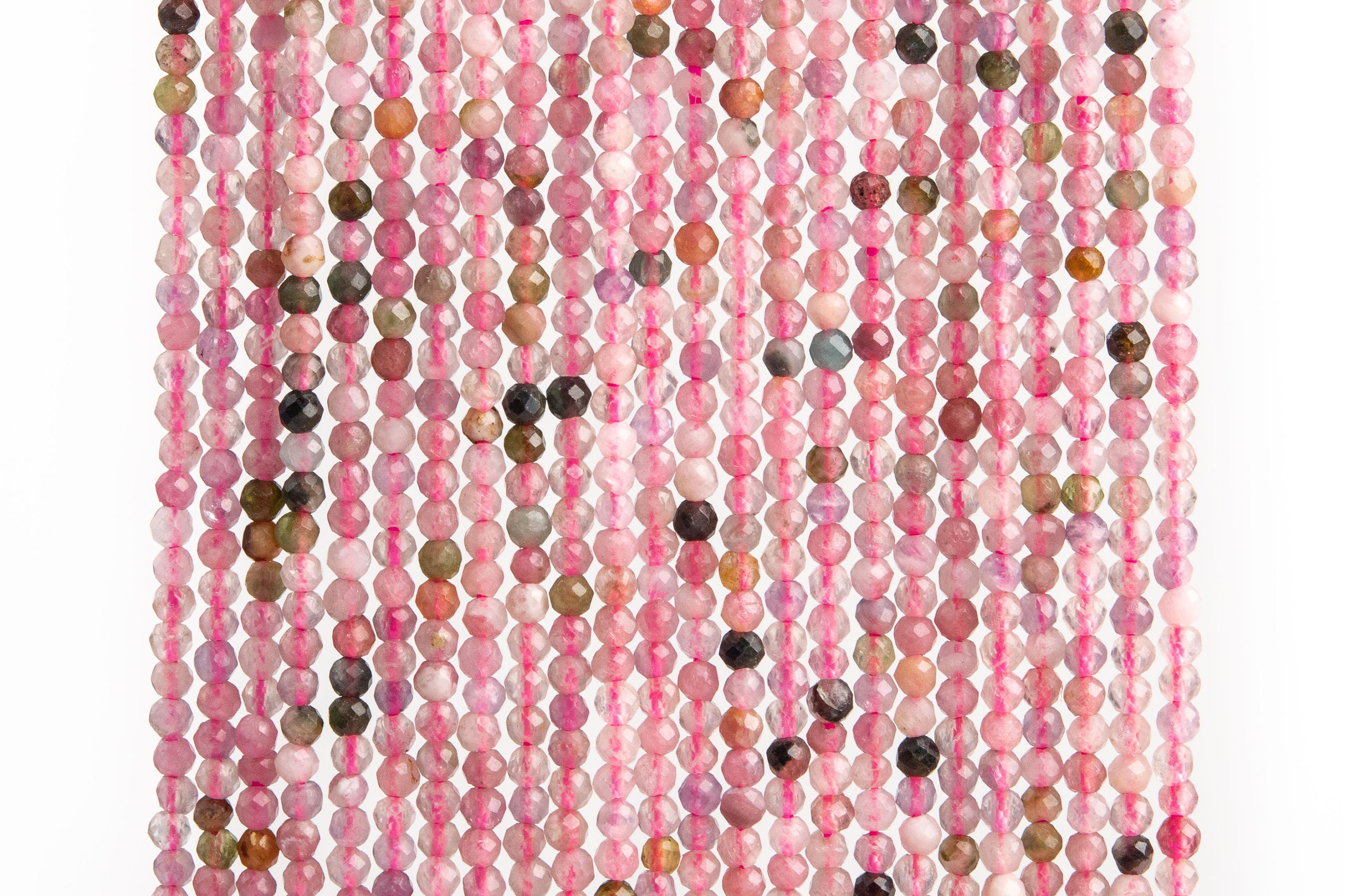 Genuine Natural Pink Tourmaline Loose Beads Grade Aa Faceted Round Shape 2mm Genuine Natural Pink Tourmaline Loose Beads Grade Aa Faceted Round Shape 2mm