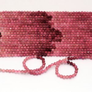 Natural Aaa+ Multi Pink Tourmaline 2mm-3mm Micro Faceted Rondelle Beads | 13inch Strand | Pink Tourmaline Semi Precious Gemstone Loose Beads