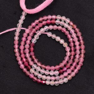 Natural Pink Tourmaline Gemstone 2mm-3mm Micro Faceted Rondelle Beads | 13" Strand | Aaa+ Multi Pink Tourmaline Semi Precious Gemstone Beads