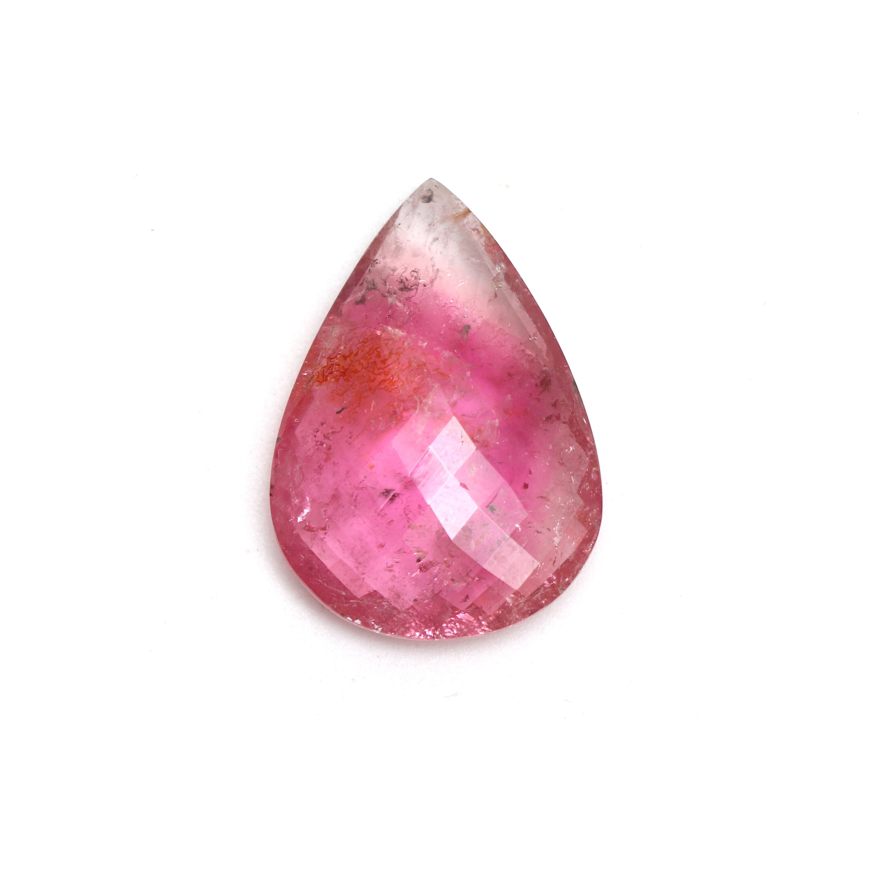 Pink Tourmaline Faceted Pear Loose Gemstone, 21x30mm, Checker Board Pear Gemstone, Jewelry Making Gemstone, 1 Pieces