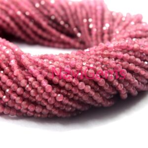 Pink Tourmaline Rondelle Beads: 2.5mm Faceted Gemstone Strand, 13"