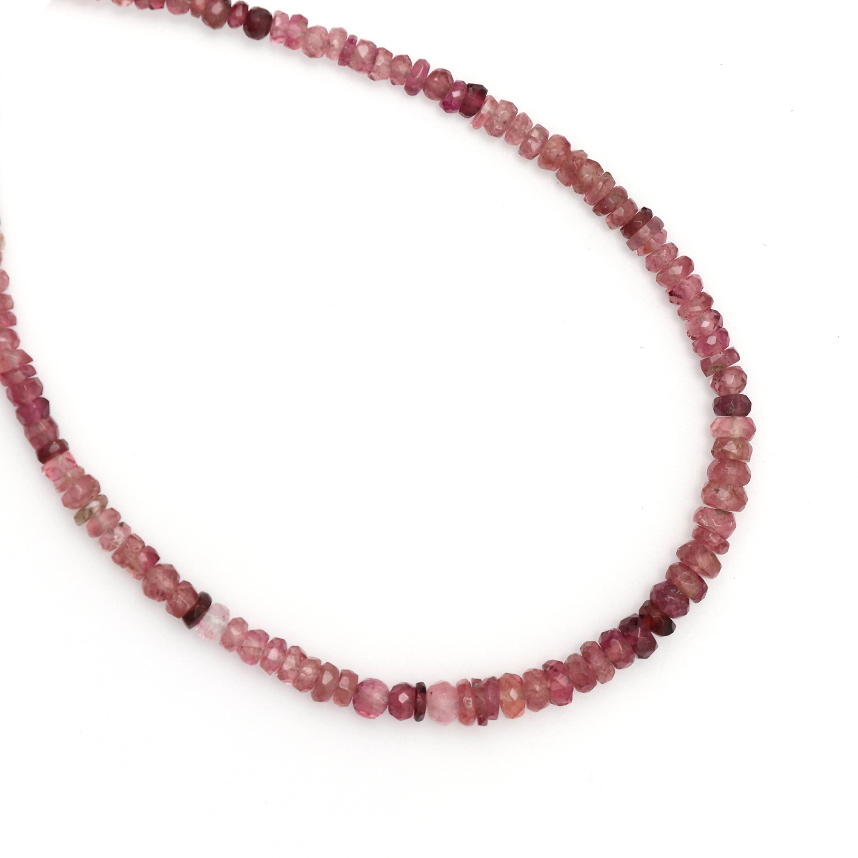 Pink Tourmaline Faceted Rondelle Beads | 3 Mm To 5 Mm | Tourmaline Roundel Beads- Gem Quality, 8 Inch, Price Per Strand