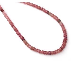 Pink Tourmaline Faceted Rondelle Beads, 3mm To 4.5mm, Pink Tourmaline Beads, Tourmaline Jewelry Making Gemstone Bead, 8 Inch/ 18 Inch Strand