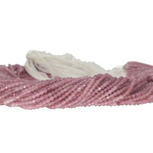 Pink Tourmaline Shaded Faceted Rondelle, Beads , 2 Mm - 13" Inch Aaa Quality, Rondelle Shape Beads Wholesale Price