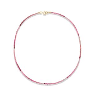 Pink Tourmaline beaded cube necklace | happy Pink Tourmaline jewelry [ENPP1088] | Pink Tourmaline gemstone beaded necklace *BSS *G