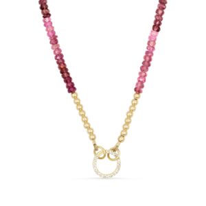 Pink Tourmaline Carabiner necklace | AAA+ Pink Tourmaline necklace | [ENPP1501] Pink gemstone necklace | pink tourmaline necklace | necklace