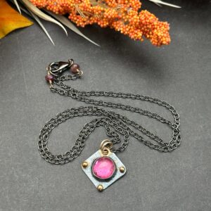 Dainty Pink Tourmaline Artisan Necklace