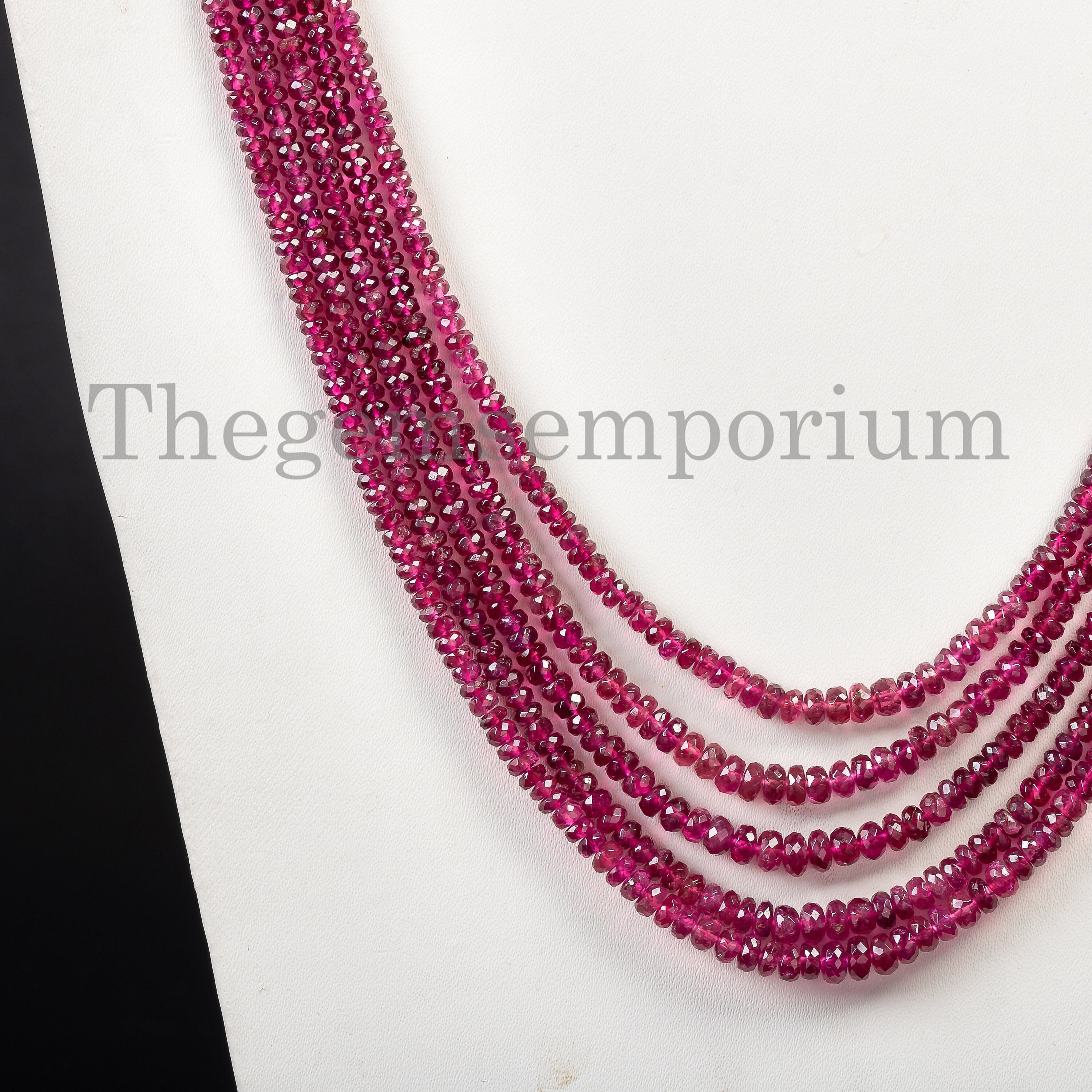 Extremely Rare Natural Pink Tourmaline Necklace, Tourmaline Faceted Rondelle Necklace, 3-5 Mm Tourmaline Beaded Jewelry, Gemstone Necklace