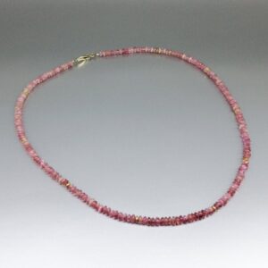 Pink Tourmaline necklace handmade unique gift for her or him polished Rubellite natural gemstone October birthstone anniversary DDP US paid