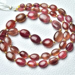 Natural Pink Tourmaline Plain Beads 4x5mm To 7x10mm Smooth Tourmaline Gemstone Beads Necklace Beads Tourmaline Beads 16 Inches Strand No5116
