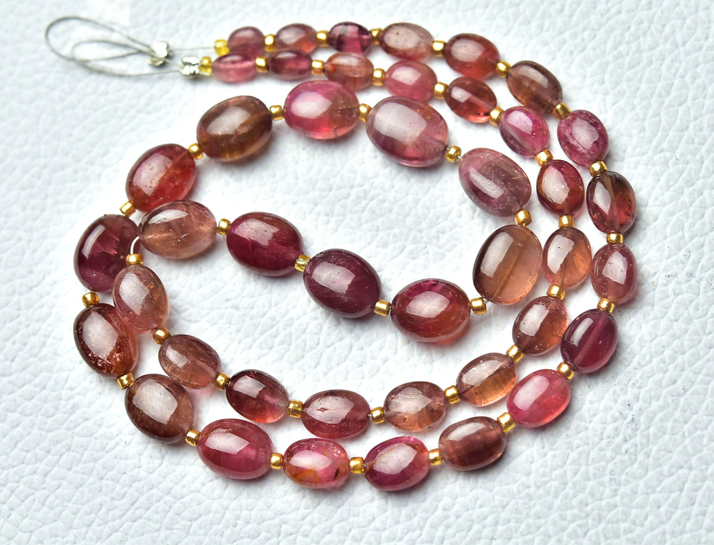 Natural Pink Tourmaline Plain Beads 4x5mm To 7x10mm Smooth Tourmaline Gemstone Beads Necklace Beads Tourmaline Beads 16 Inches Strand No5116