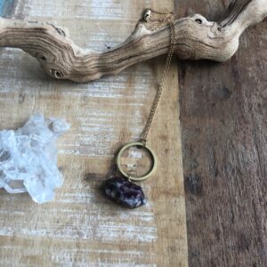 Pink Tourmaline Point Necklace