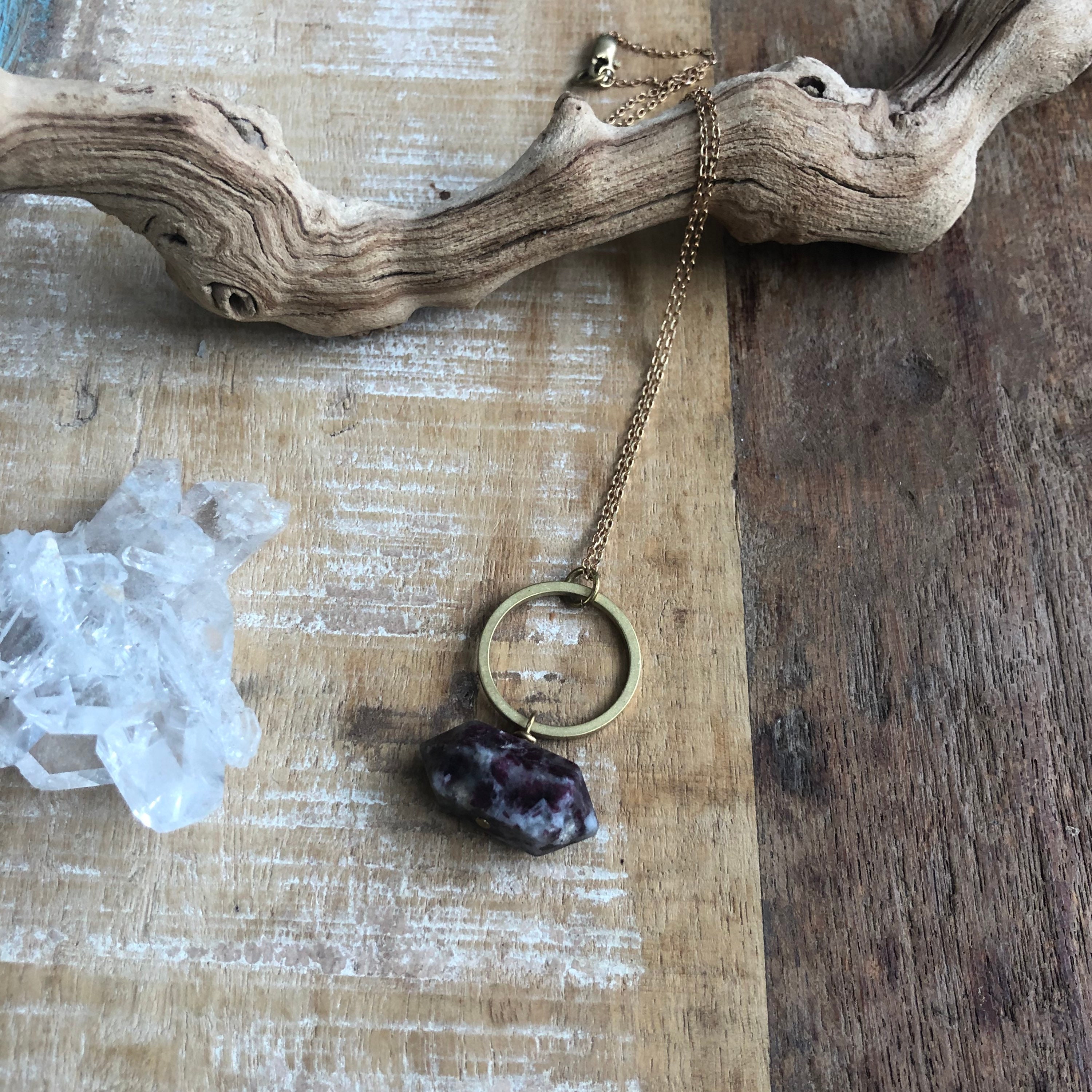 Pink Tourmaline Point Necklace