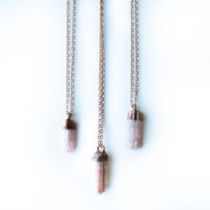 Raw Tourmaline Necklace | Pink Tourmaline Necklace | Electroformed Tourmaline | October Birthstone Necklace | October Birthstone Jewelry