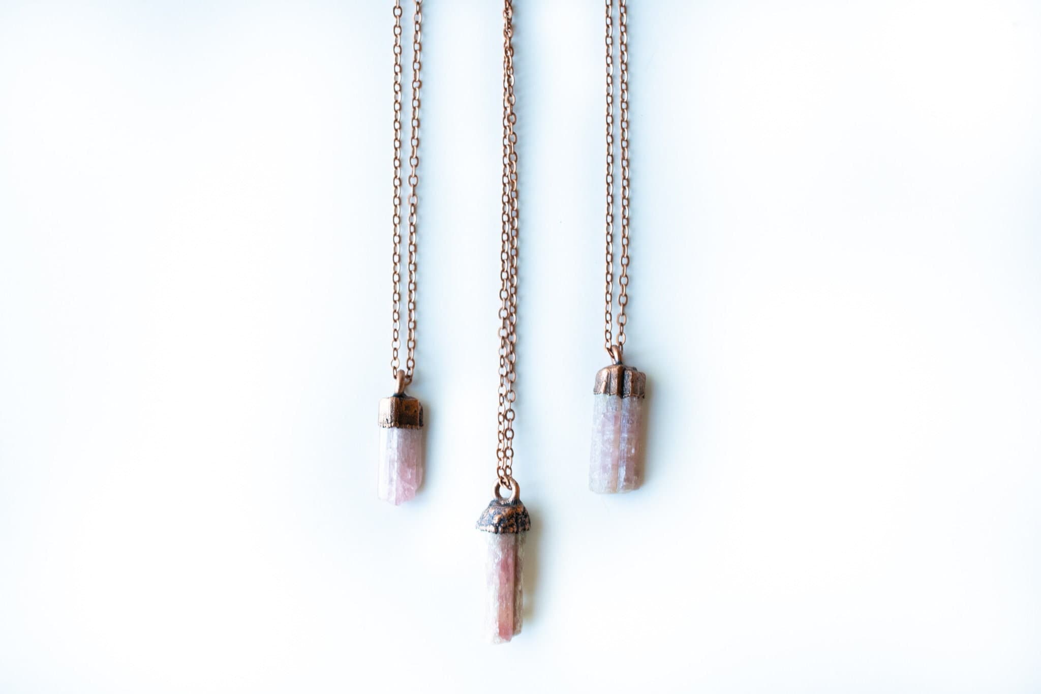 Raw Tourmaline Necklace | Pink Tourmaline Necklace | Electroformed Tourmaline | October Birthstone Necklace | October Birthstone Jewelry
