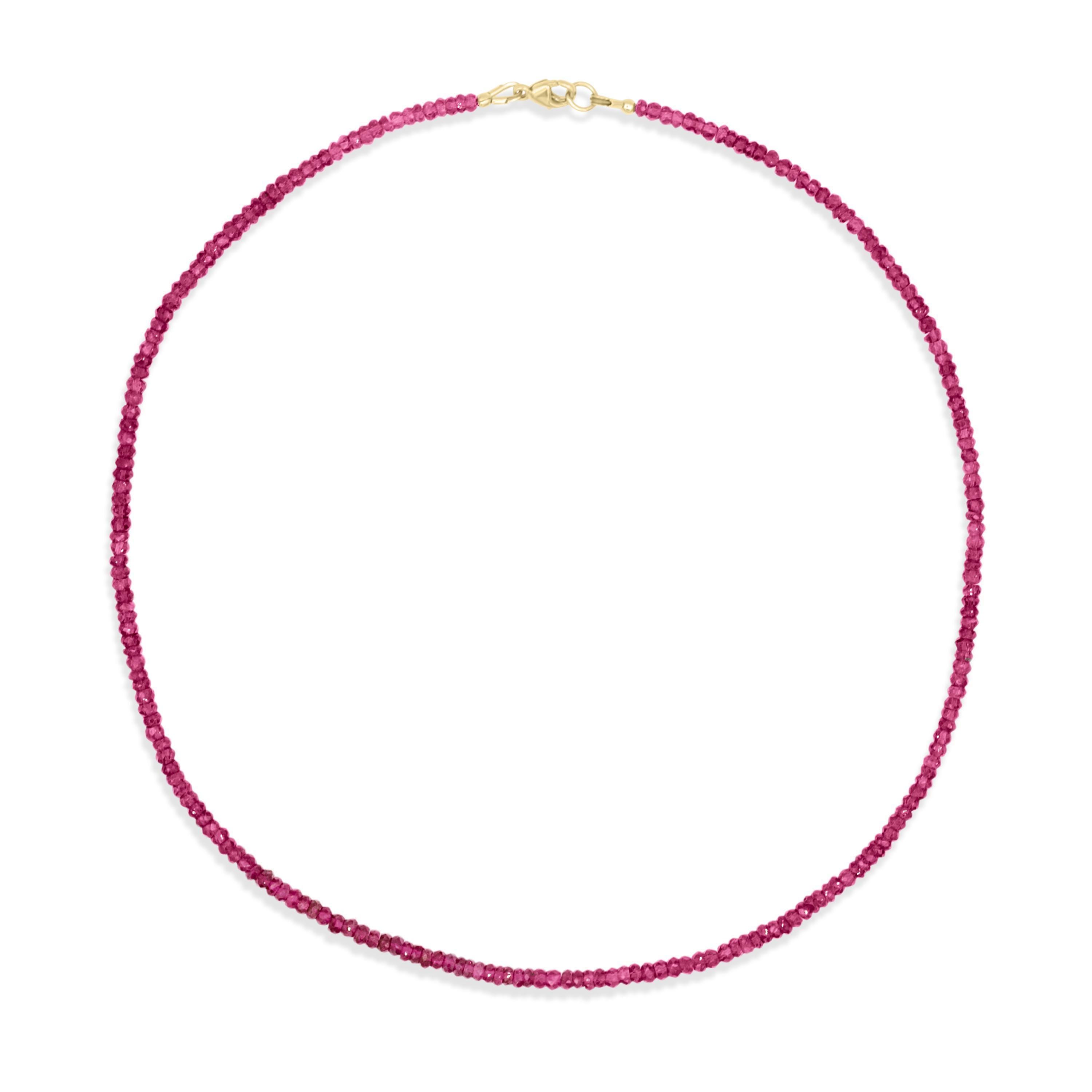 Rubellite Tourmaline Aaaa+ Pink Tourmaline Necklace | [enpm1291] Beaded Pink Tourmaline Necklace | Pink Tourmaline Necklace | Rubilite