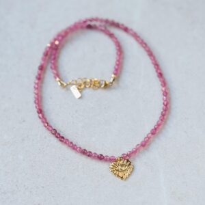 Stunning Pink Tourmaline beaded necklace | Pink Tourmaline | Pink necklace | pink tourmaline necklace | beaded necklace #0467