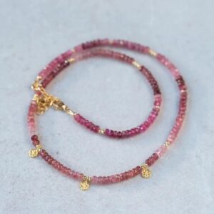 Stunning Pink Tourmaline beaded necklace | Pink Tourmaline | Pink necklace [ENPP1502] | pink tourmaline necklace | beaded necklace