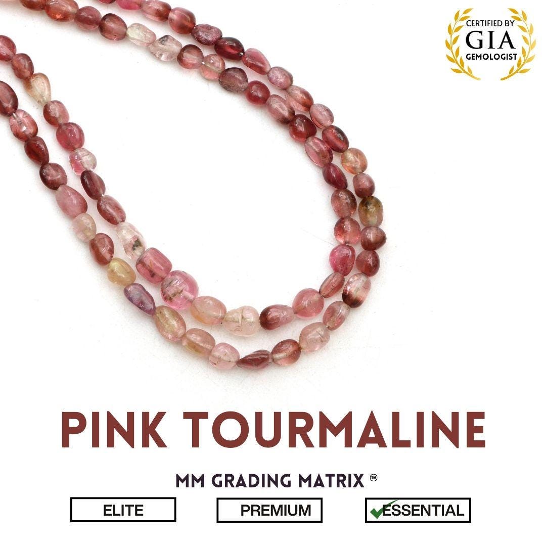 3.5x4 Mm To 5x6 Mm Pink Tourmaline Smooth Oval Shape Beads, Gemstone Beads For Jewelry Making, Plain Tourmaline Oval Beads Strand