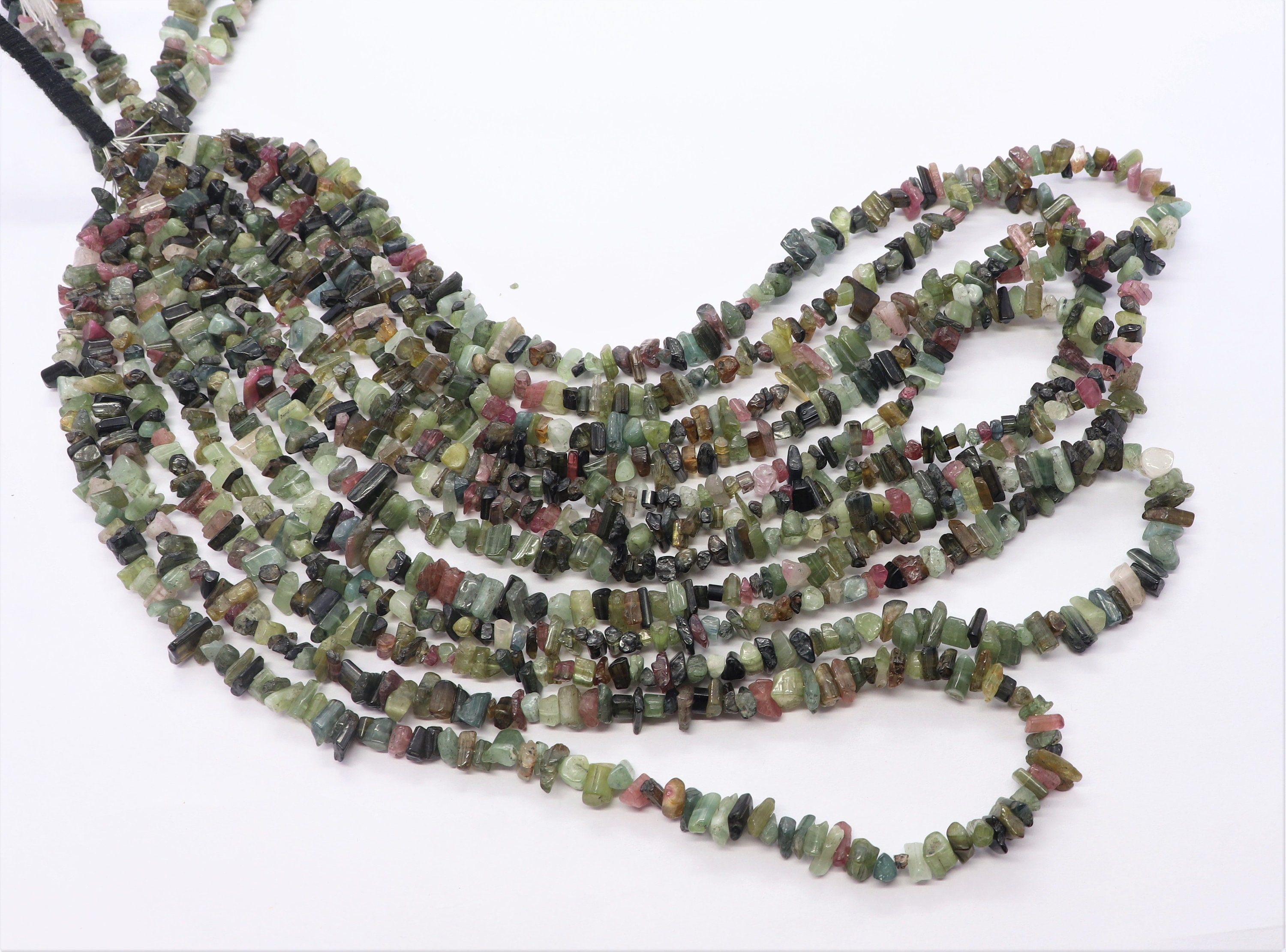 Aaa Natural Rare Multi Tourmaline Sticks Beads, Rough Minerals, Rough Drilled Sticks, Tourmaline Tube Beads, Green & Pink Tourmaline Sticks