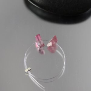 Pink Tourmaline Abstract Crystal Beads - Pair - 5 Mm