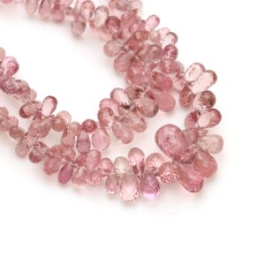Pink Tourmaline Faceted Briolette Teardrop Beads, 2.5x4 Mm To 5x10 Mm, Pink Tourmaline Jewelry Making Beads, 8 Inches/ 18 Inches Strand Pink Tourmaline Faceted Briolette Teardrop Beads, 2.5x4 Mm To 5x10 Mm, Pink Tourmaline Jewelry Making Beads, 8 Inches/ 18 Inches Strand