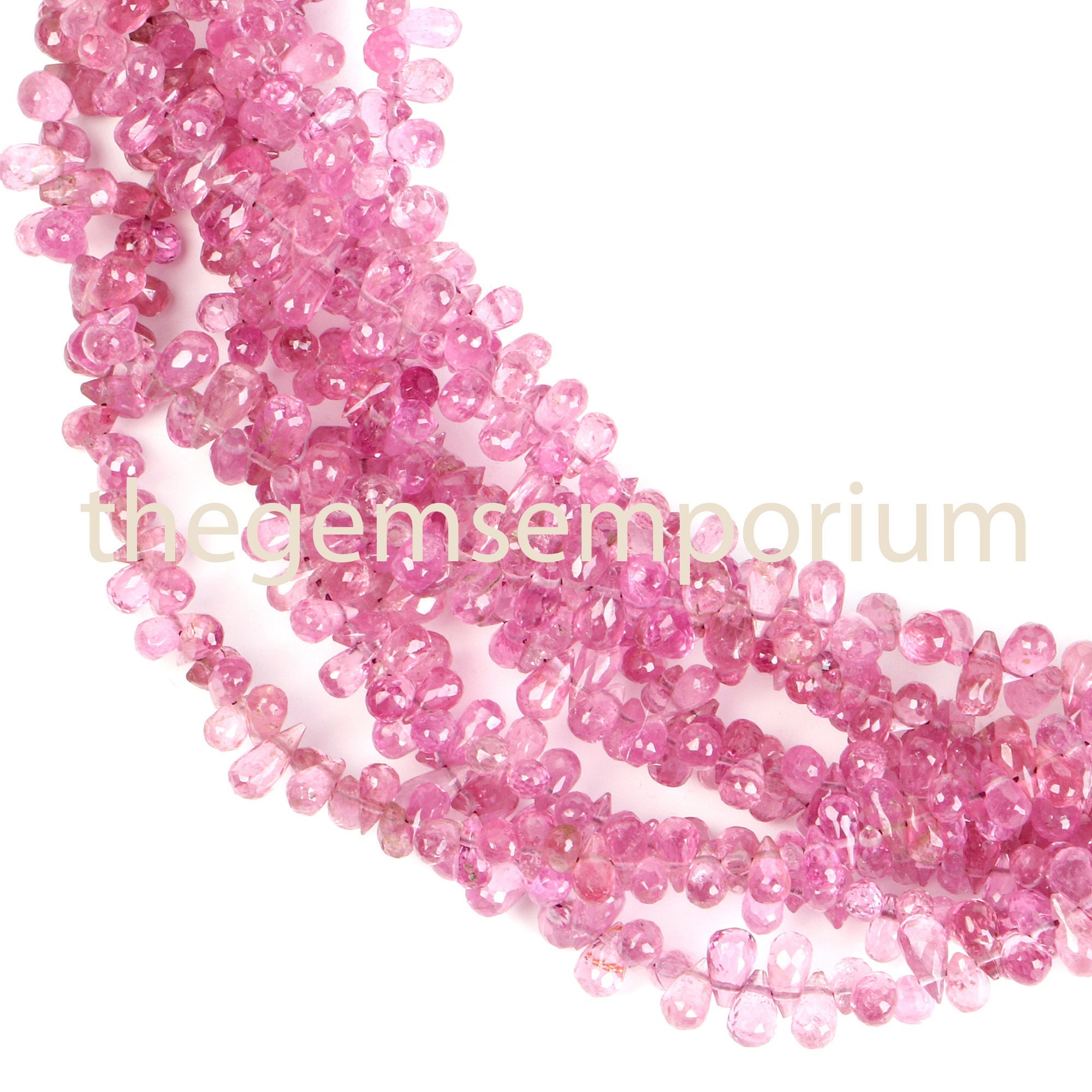 Pink Tourmaline Faceted Drop Briolette, 2x3.5-3x5mm Tourmaline Drop Beads, Tourmaline Faceted Beads, Pink Tourmaline Beads, Wholesale Beads
