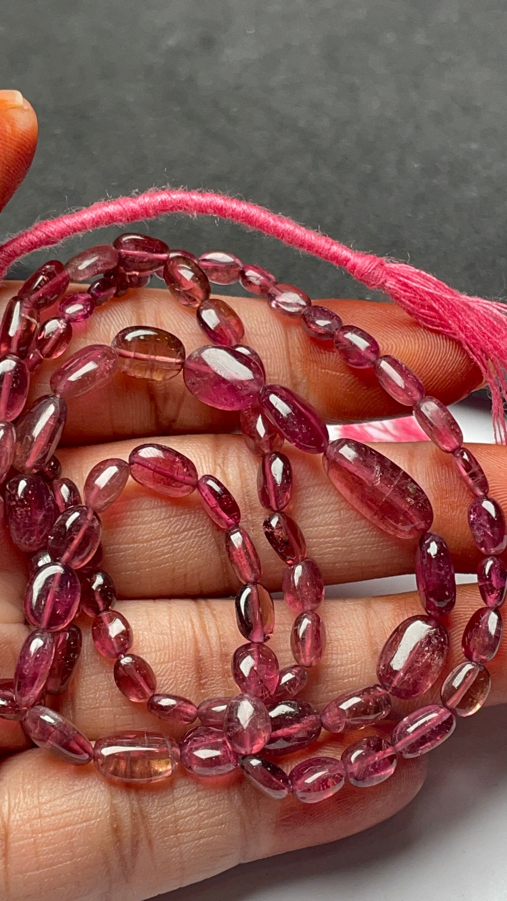 Independence Day Sale Natural Pink Tourmaline Oval Shape Beads Strand 3.5/4-6/14 Mm Approx High Quality Beads 20 Inches Gemstone Beads