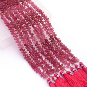 Natural Aaa+ Pink Tourmaline 6x4mm Faceted Drops Briolette Beads | Rubellite Tourmaline Precious Gemstone Teardrops For Jewelry | 8" Strand Natural Aaa+ Pink Tourmaline 6x4mm Faceted Drops Briolette Beads | Rubellite Tourmaline Precious Gemstone Teardrops For Jewelry | 8" Strand
