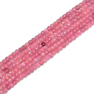 Natural Pink Tourmaline Faceted Cube Beads Size 2.5mm 15.5'' Strand Natural Pink Tourmaline Faceted Cube Beads Size 2.5mm 15.5'' Strand