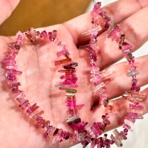 Natural Pink Tourmaline Crystal Stick Beads For Making Jewelry Necklace Earrings Design For Bracelets Natural Pink Tourmaline Crystal Stick Beads For Making Jewelry Necklace Earrings Design For Bracelets