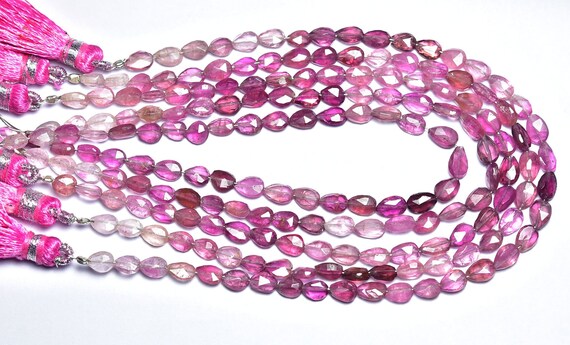 Pink Tourmaline Pear Beads - 8 Inches - Natural Beautiful Faceted Tourmaline Pear Briolette Strand - Size Is 4x5 - 4x6 Mm #646
