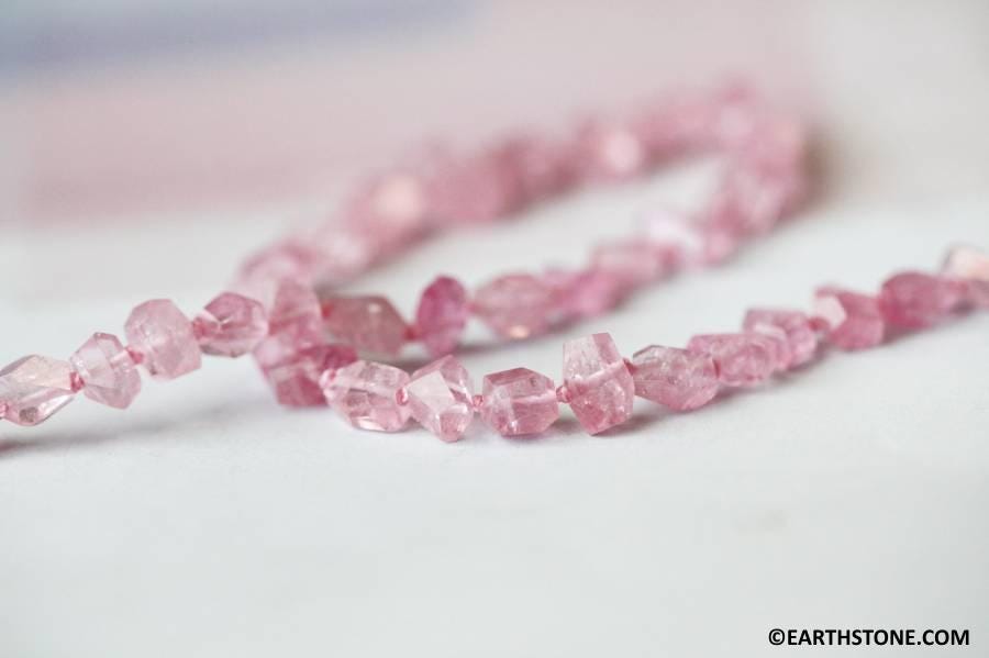 S/ Pink Tourmaline 6-7mm Simple Cut Beads 18.5" Strand Size Varies Natural Gemstone Beads For Jewelry Making 111-2398