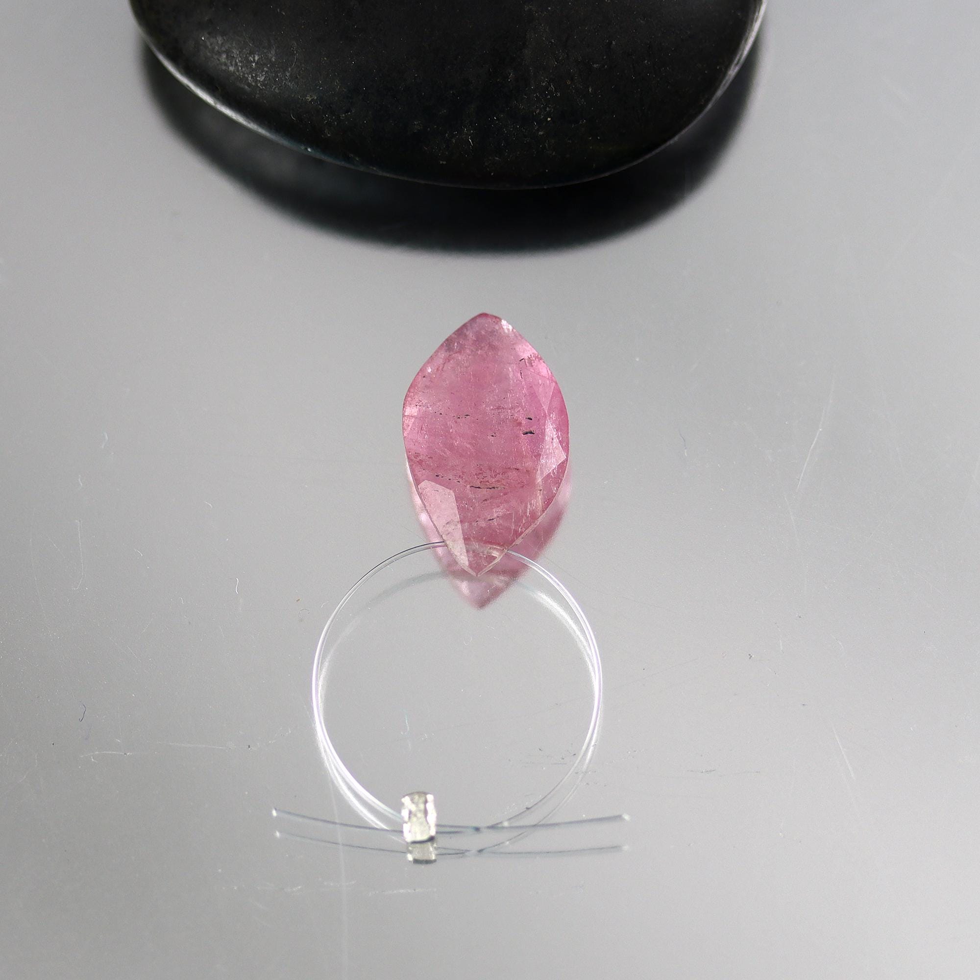 Pink Tourmaline Slice Briolette - Single - 15 X 9.5mm