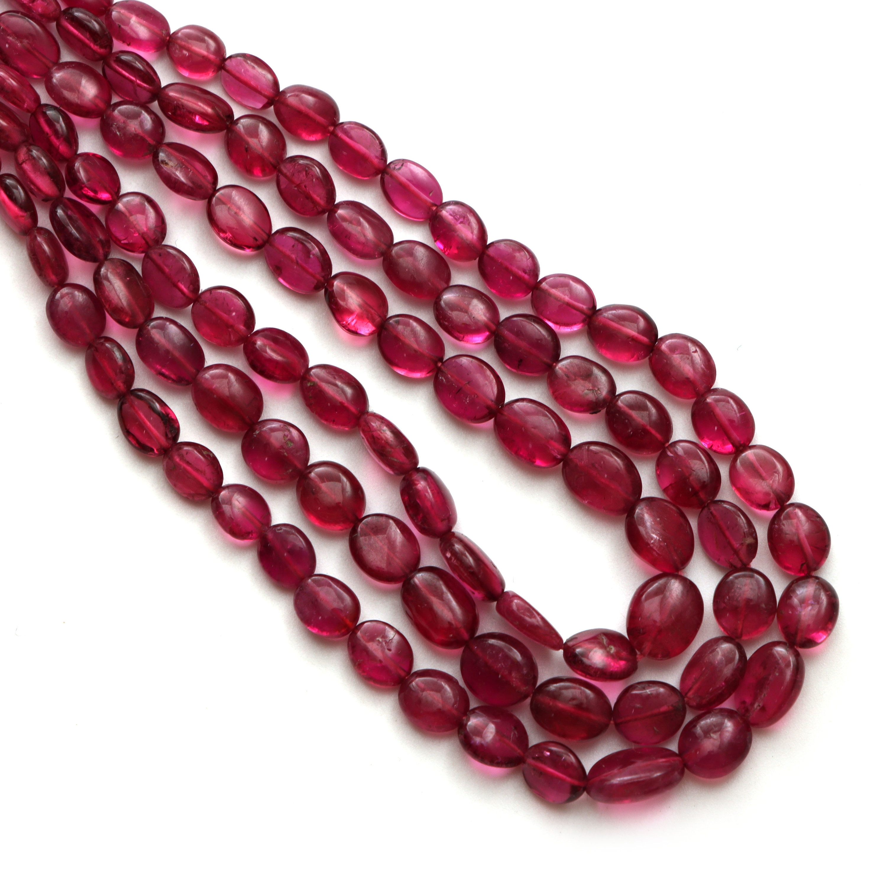 Pink Tourmaline Smooth Oval Beads, 3x4 Mm To 5.5x6.5 Mm, October Birthstone, 8 Inches / 16.5 Inches Full Strand, Price Per Strand