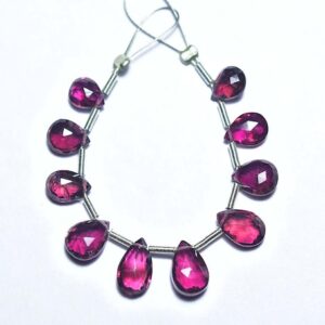 Superb Pink Tourmaline Faceted Pear Briolette - 10 Pcs - Natural Beautiful Pink Tourmaline Faceted Pear Briolette - Size 4x6 - 5x8 mm #2151 Superb Pink Tourmaline Faceted Pear Briolette - 10 Pcs - Natural Beautiful Pink Tourmaline Faceted Pear Briolette - Size 4x6 - 5x8 mm #2151