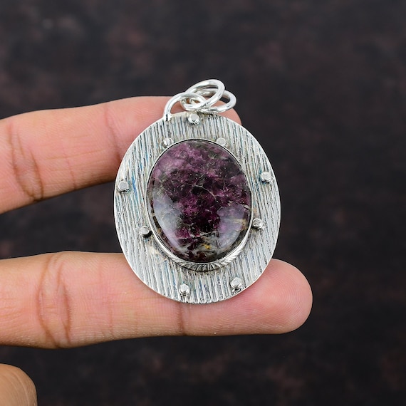 Pink Tourmaline 925 Sterling Silver Pendant - Handmade Designer Jewelry Pink Tourmaline 925 Sterling Silver Pendant - Handmade Designer Jewelry