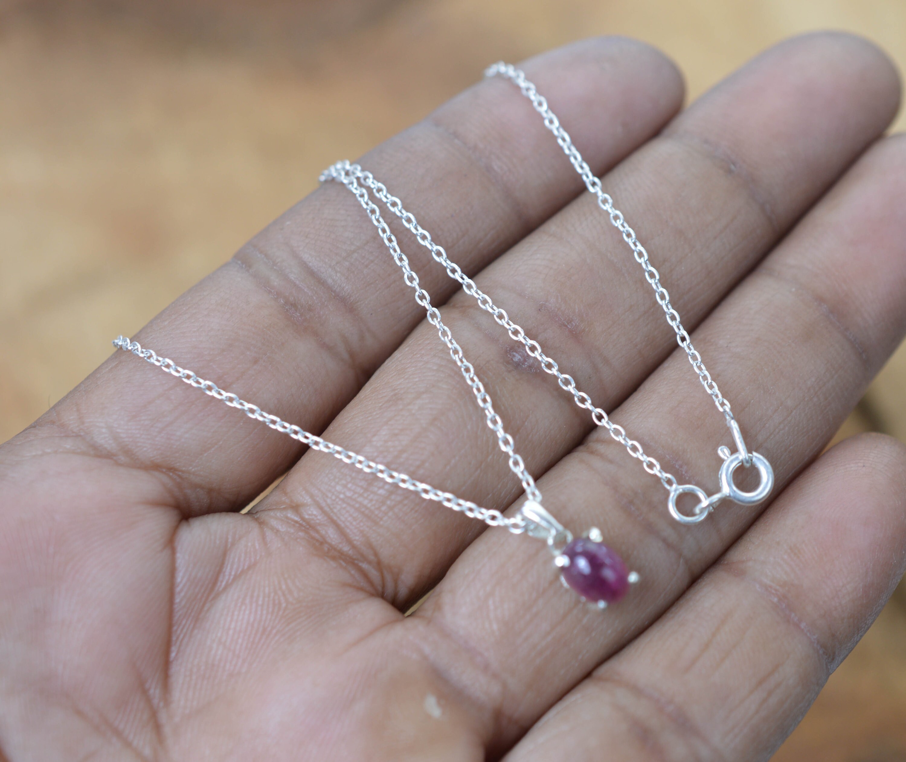 Pink Tourmaline Pendant: 925 Sterling Silver Gemstone Jewelry