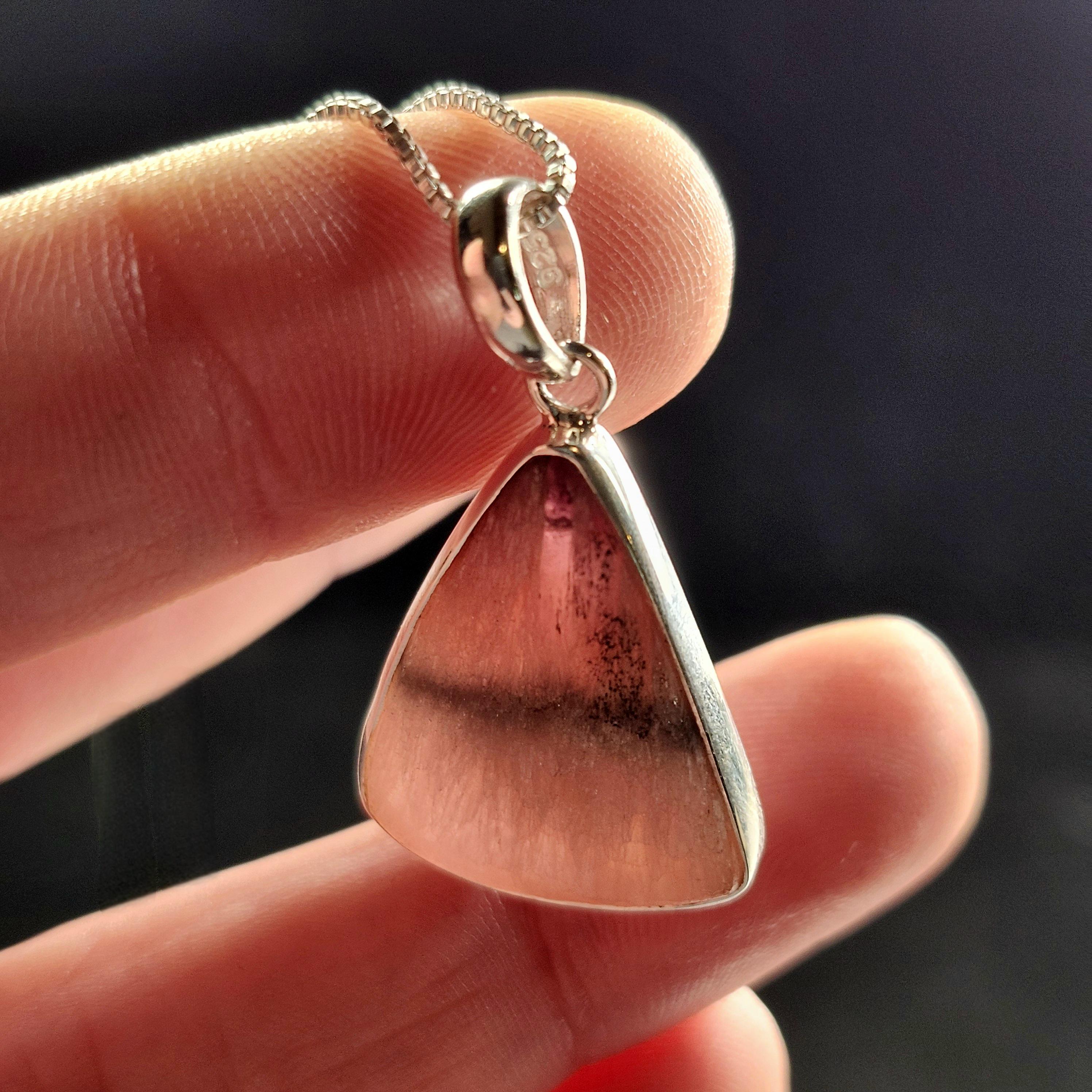 Burmese Mushroom Tourmaline, Sterling Silver Pink Tourmaline Pendant Burmese Mushroom Tourmaline, Sterling Silver Pink Tourmaline Pendant